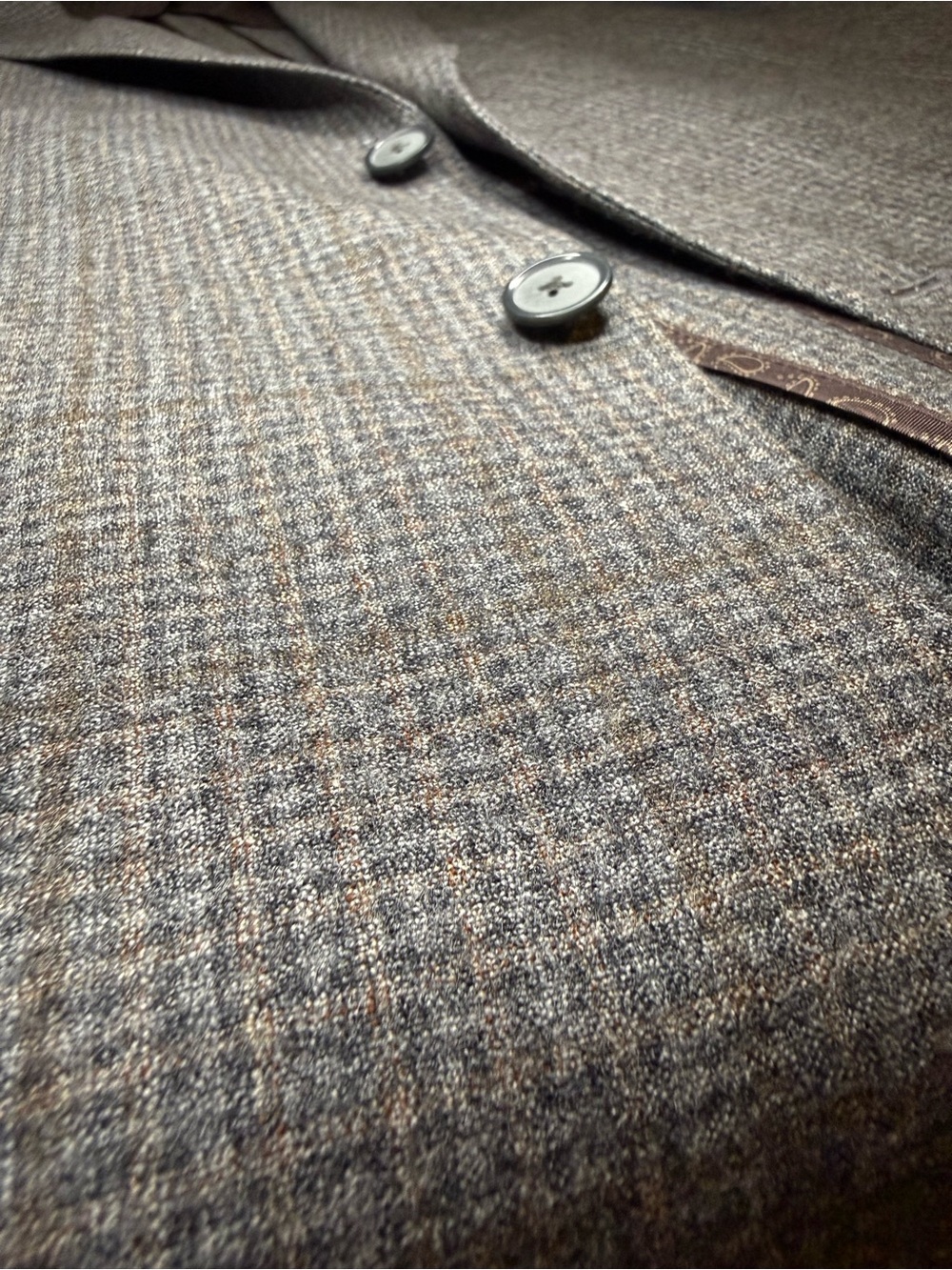 Joseph Abboud Men 48R Houndstooth Sport Coat Lanificio Di Pray Italian Wool Gray